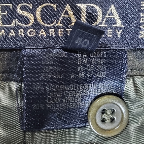 ESCADA MARGARETHA LEY Vintage 80s Black Green Wool Animal Print Pencil Skirt - Picture 11 of 15